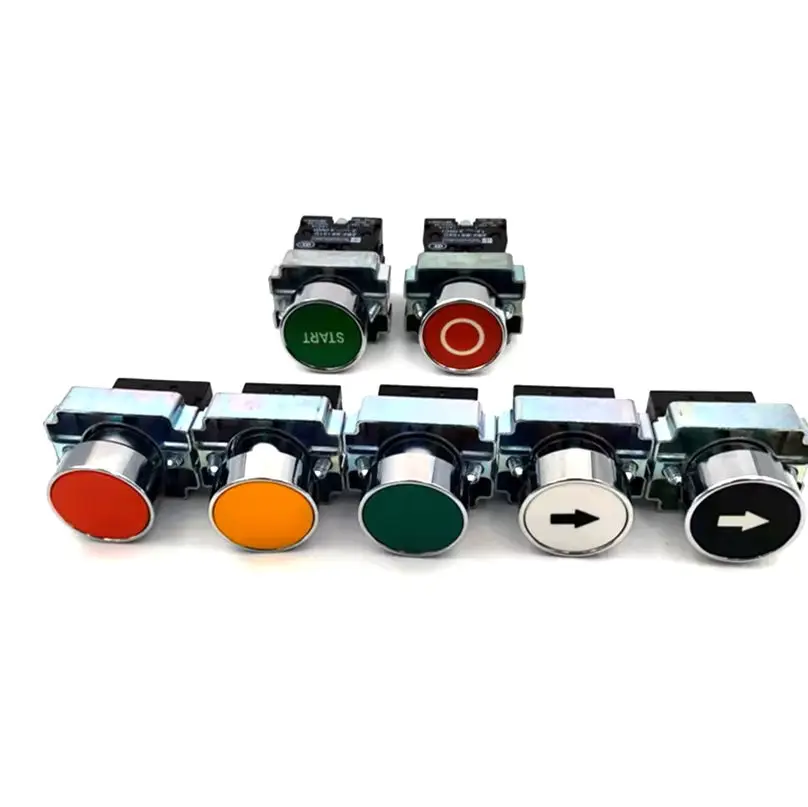 22mm XB2-BA42 NC BA11 BA21 BA31 BA51 NO Mushroom Head Button Switch Self Reset Emergency Stop Knob Key Start Inching Power On