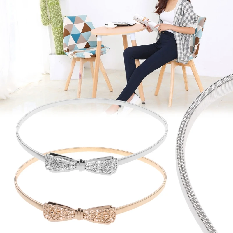 

Waist Belt Metal Buckle Bowknot Women Dress Decoration Skinny Fashion Waistband