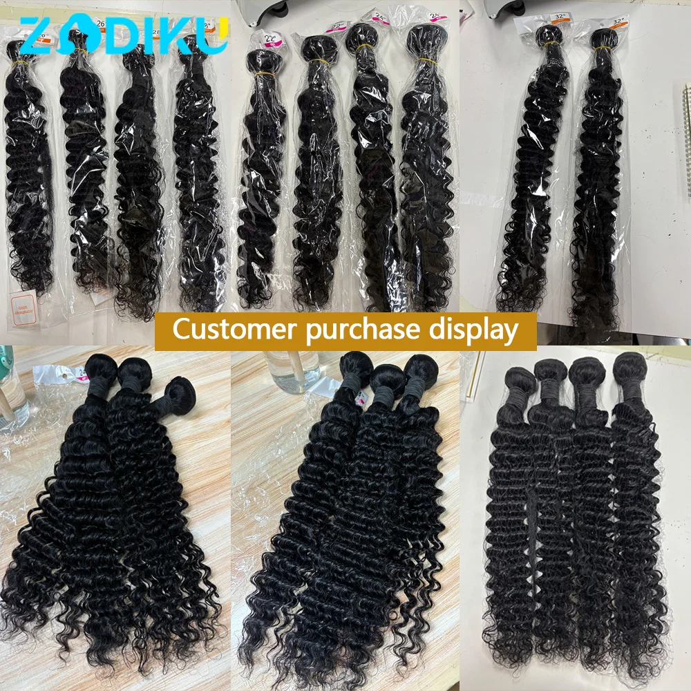 حزم موجة عميقة 100% الشعر البشري 30 بوصة البورمية حزم الشعر المجعد الشعر البشري الخام 1/3/4 قطعة 12A سميكة فضفاضة حزم موجة عميقة