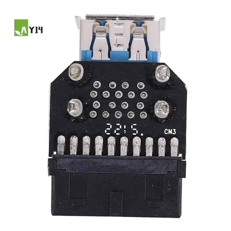 AY14 -20Pin To Dual USB3.0 Adapter Connverter Desktop Motherboard 19 Pin/20P Header To 2 Ports USB A Female Connector