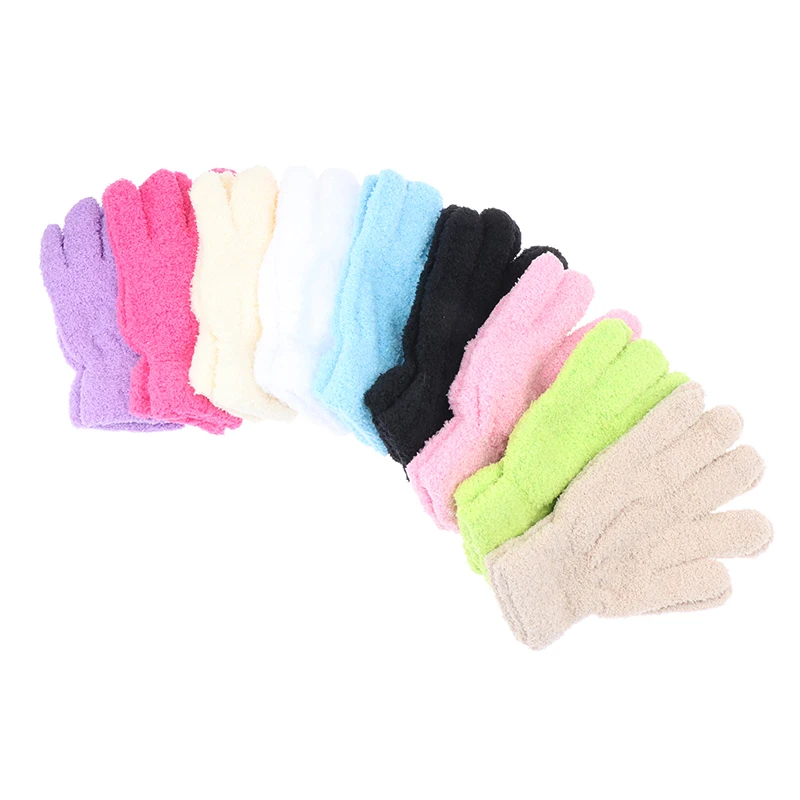 Lovely Coral Velvet Furry Breathable Gloves Winter Solid Color Versatile Plush Thickened Cold-proof