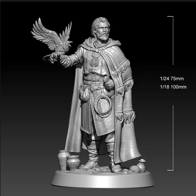 

1/24 75 мм 1/18 100 мм модель из смолы, фигурка мастера зверя, неокрашенная, без цвета, скульптура RW-719