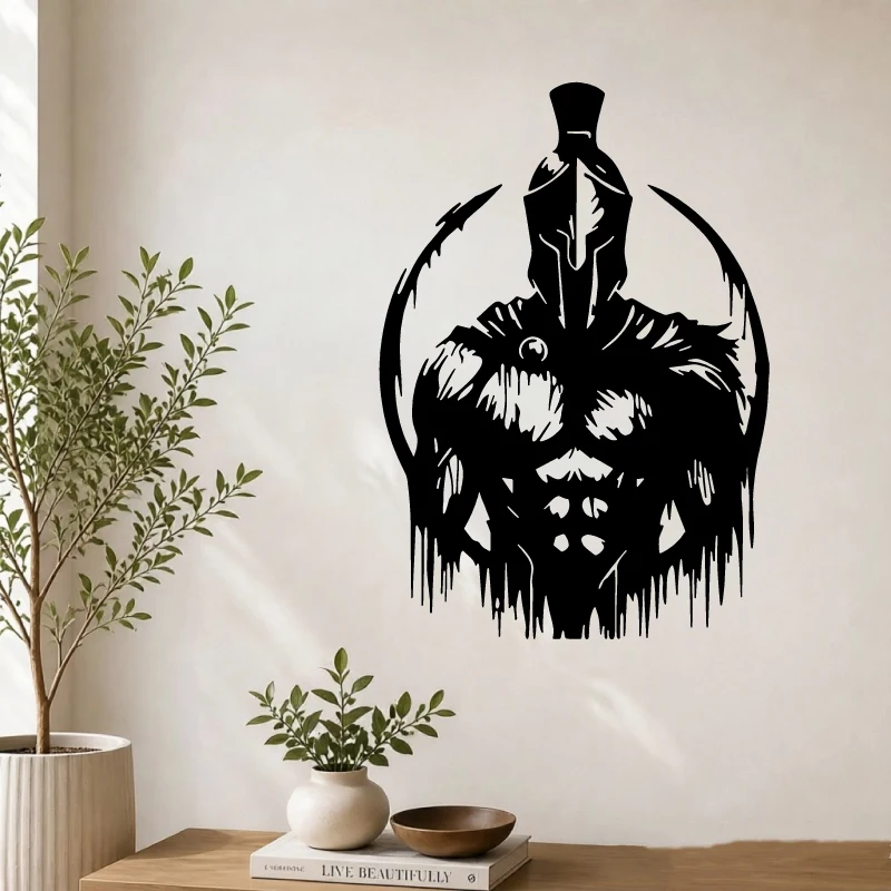 Spartan Warrior Vinyl Wall Sticker Greek Style Gladiator Silhouette for Home Bedroom Car Door Windows and Glass Decorative Decal