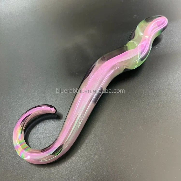 Multicolour Glass Dildo Handmade Crystal Luxury Anal Butt Plug Dildo Sex Toys