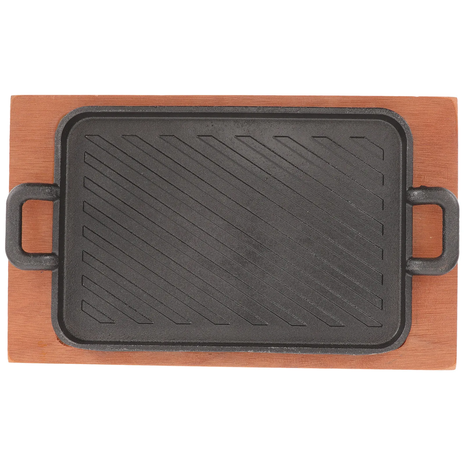 

1Set Thick Iron Korean Grill Pan Heavy Duty Stove Top Griddle Even Heat Distribution Compact Design for Indoor Outdoor Bbq