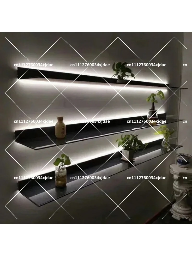 Modern LED Wall Mounted Shelf Aluminum Storage Display Rack Minimalist Home Decoration Bookcase