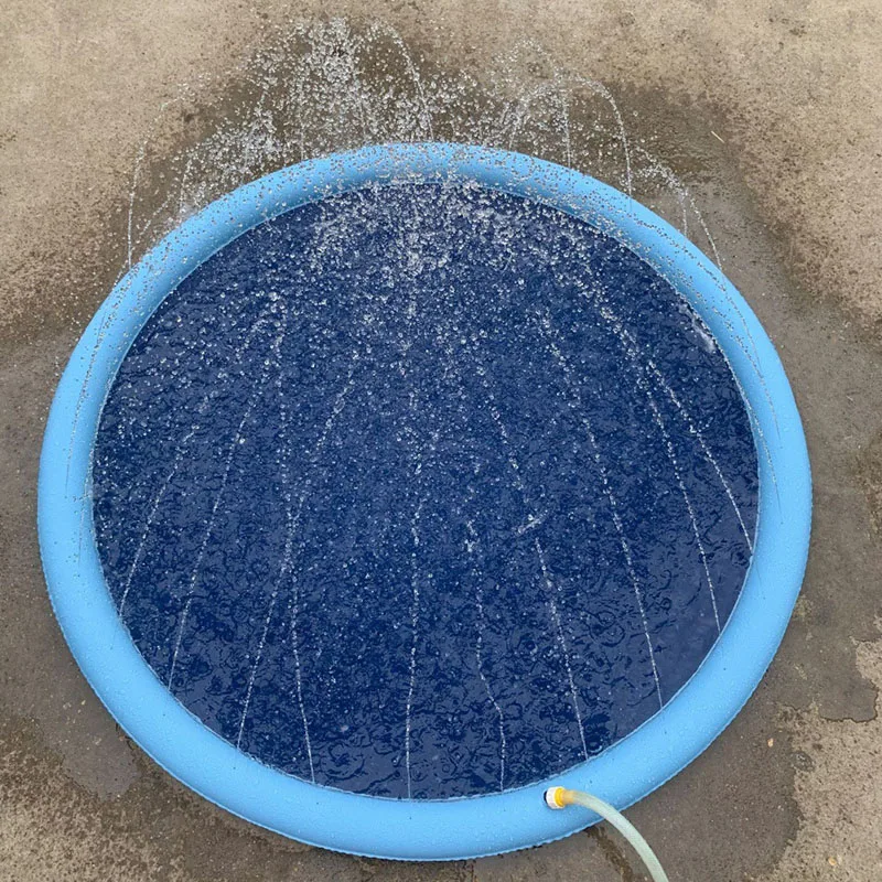 100/150/170cm Summer Pet Swimming Pool Inflatable Water Spray Mat Play Cooling Mat Outdoor Interactive Fountain Dog Toy gallery 5