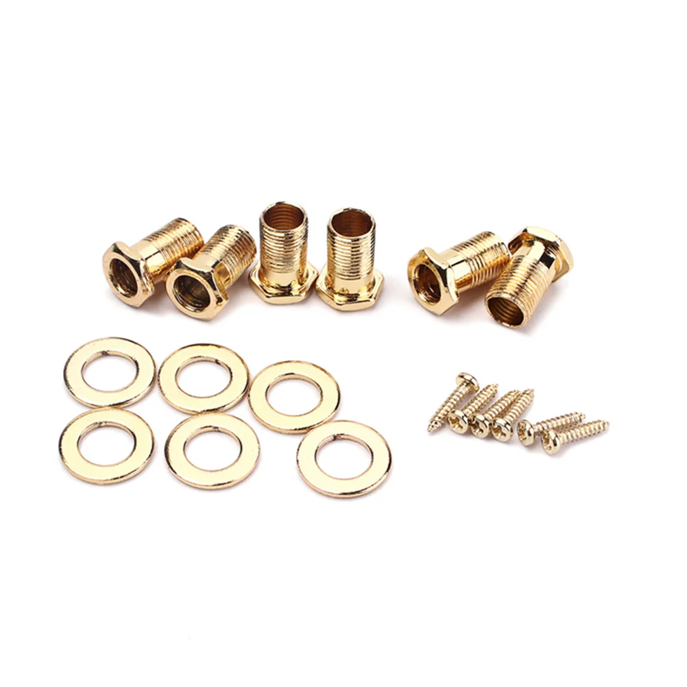

Gold Guitar Tuning Pegs Set of 6 Half Moon Style Universal Size Square Machine Heads for Electric Acoustic Steel String