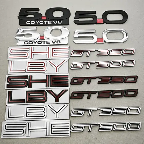 3D Metall Bilstyling GT350 SHELBY 5.0 Klistermärke Skärm Sidomärke Bakre Bagage Emblem För Ford Mustang GT500 GT350 Etc Tillbehör 10 best sales Shelby GT500 tillbehör - №9