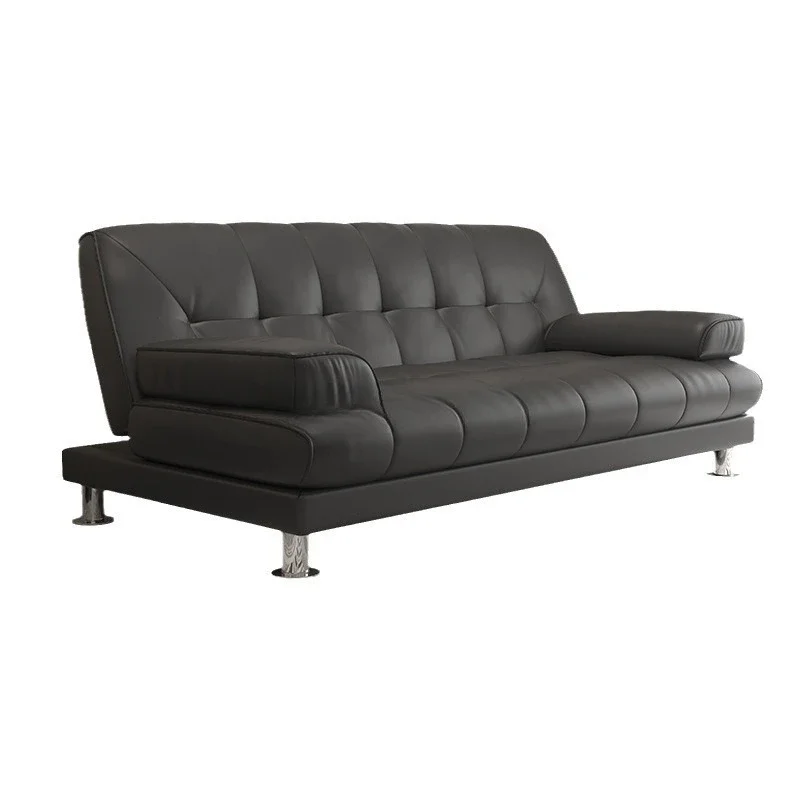 

Folding dual-purpose sofa bed black sofa modern simple office multi-functional small apartment leather art three people