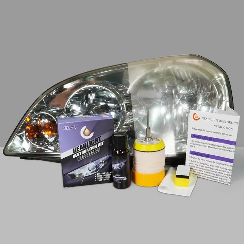 

Headlight Restorer Kit Auto Headlight Polishing Scratch Removing Liquid Headlamp Repair Tools To Remove Yellowing from lights