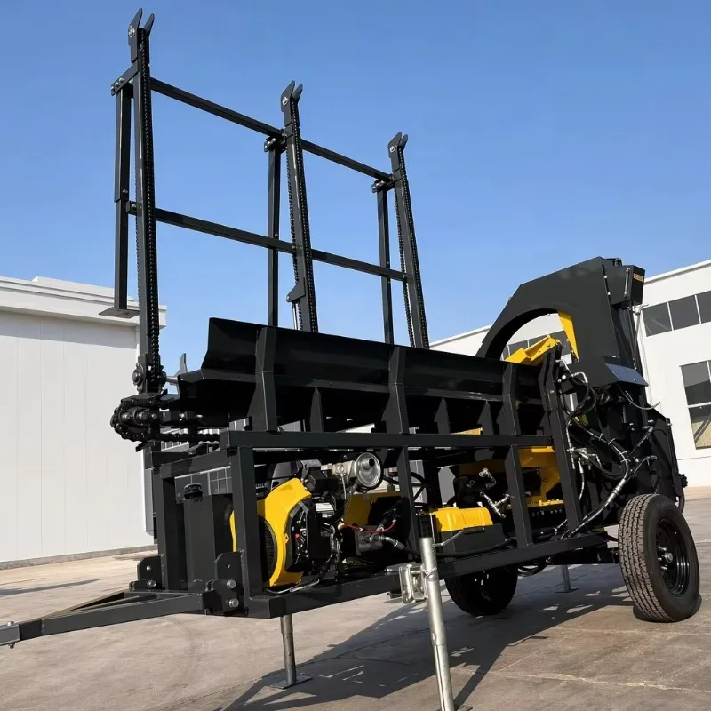 Industrial 45T Firewood Processor 8m3/h Output 6-Way Knife Log Splitter with Chain Infeed and Hydraulic Conveyor for Wood Yard