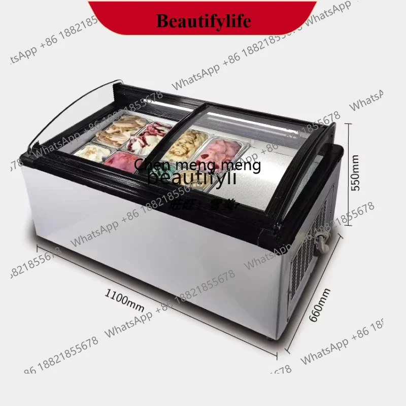 D178  Display Cabinet Bar Dig Ball Hard Ice Cream Freezer Thick Cut Fried Yogurt Freezer