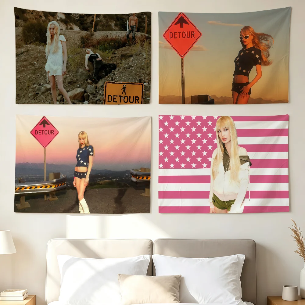 Singer K-Kim Petras Detour Flag Wall Decorations Home Decor Suitable For Living Rooms Bedrooms Dormitories Parties And Holidays