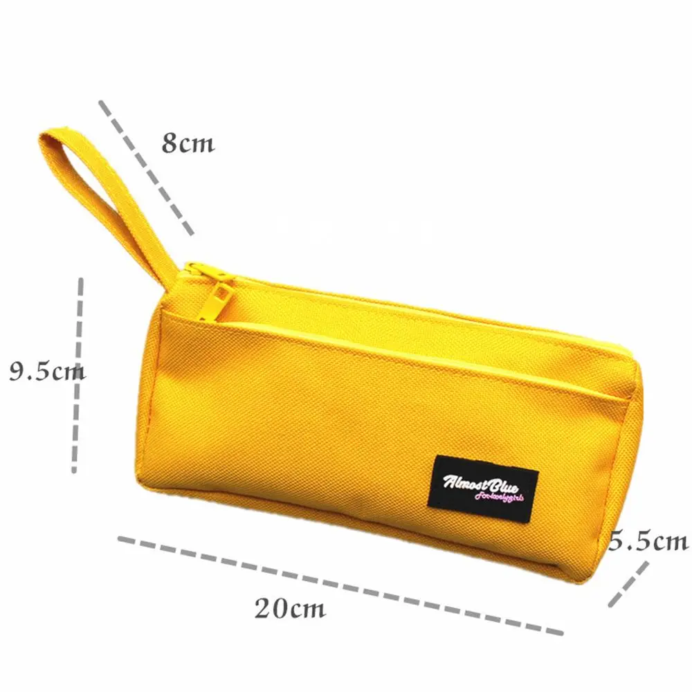 Borsa per penne ad alta aspetto Multi Fu Astuccio multifunzionale Borsa per cancelleria in tinta unita Borsa portaoggetti di grande capacità