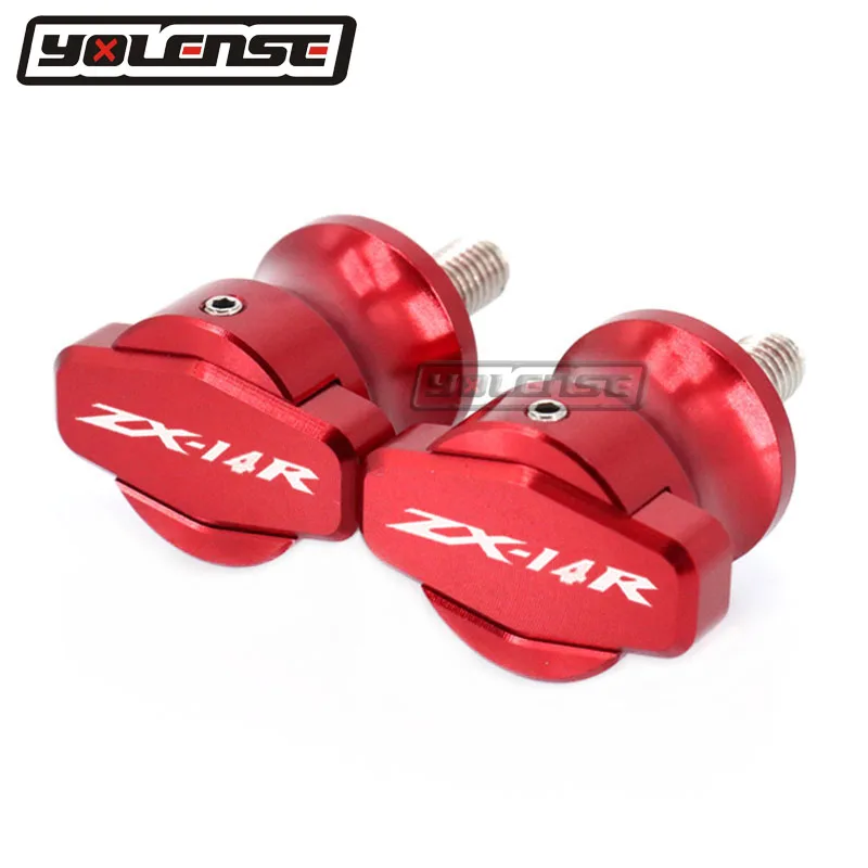 For KAWASAKI NINJA ZX14R ZX-14R ZX 14R ZZR1400 ZX1400 GTR1400 Motorcycle CNC M10 Swingarm Sliders Spools Paddock Stand Bobbins