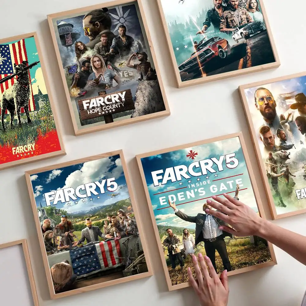 Póster de Shooting-Game-Of Hope F-Far Cry Five Whitepaper, póster de calidad HD, pintura artística para pared, decoración de pared para sala de estudio