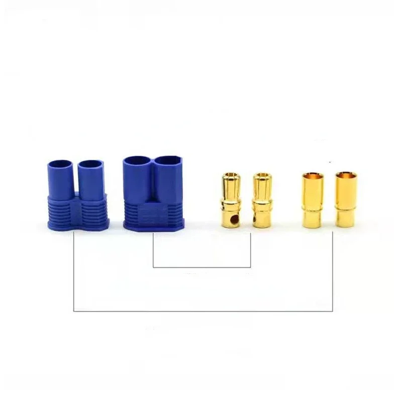 1 Pair EC5 Connector Kit Male and Female Bullet Plated Banana Plug RC Connector Accessories EC5 Male and Female Ofertas