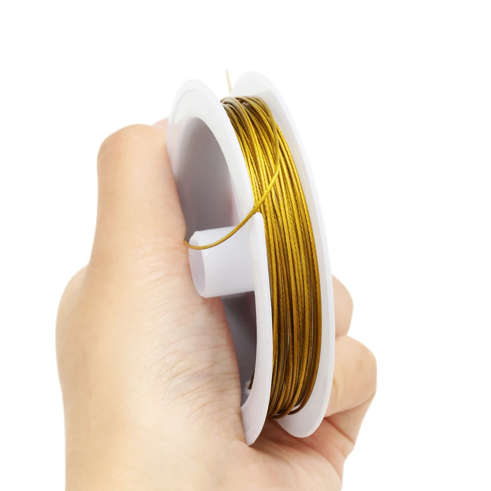 1 Rolle widerstandsfähiger, starken Draht 0,3/0,5/0,6 mm aus Edelstahl, Perlenfaden, Schmuckschnur für die Herstellung von DIY-Armbändern und Halsketten. – Detail 4
