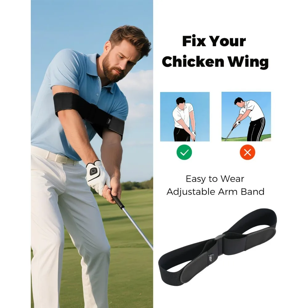 Golf Swing Beginner Aids Armband Connect-Easy Correct Training Swing Gesture Alignment Pro Power Brace Smooth Band Practice Tool