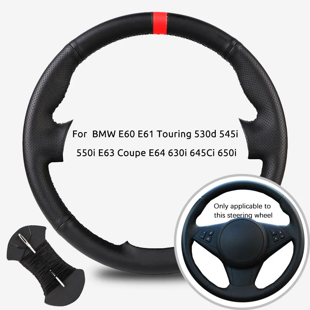 Customized Car Steering Wheel Braiding Cover For  BMW E60 E61 Touring 530d 545i 550i E63 Coupe E64 630i 645Ci 650i Steering Wrap