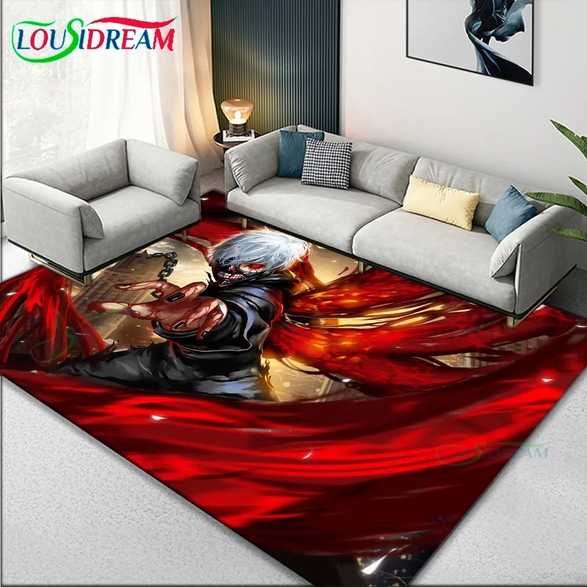 Japanese Anime Tokyo G-Ghoul Kaneki Ken carpet large area rug for home entrance living room bedroom decor kid's play floor mat