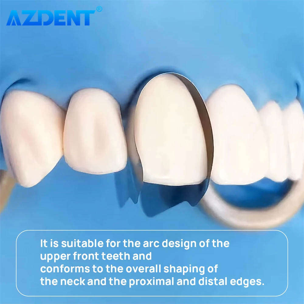 30 SZTUK Matryca dentystyczna Wyprofilowane przednie M8 AZDENT Metalowe opaski matrycowe Matryce systemowe segmentowe Narzędzia stomatologiczne