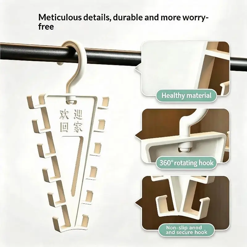 New 1/2 PCS White V Shaped Over Door Hanger With 12 Hooks 360 Degree Rotation For Storing Bags Hats Scarves Clothes In Entryway