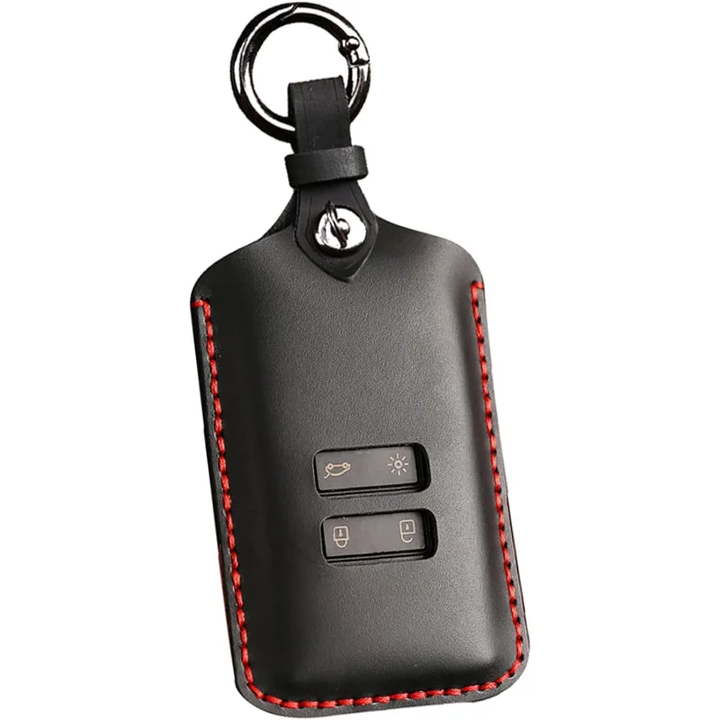 

HIBEYO Smartkey Car Key Case Fits Renault Leather Protective Cover Key Case Cover For Renault Kadjar Clio Captur Scenic Koleos K