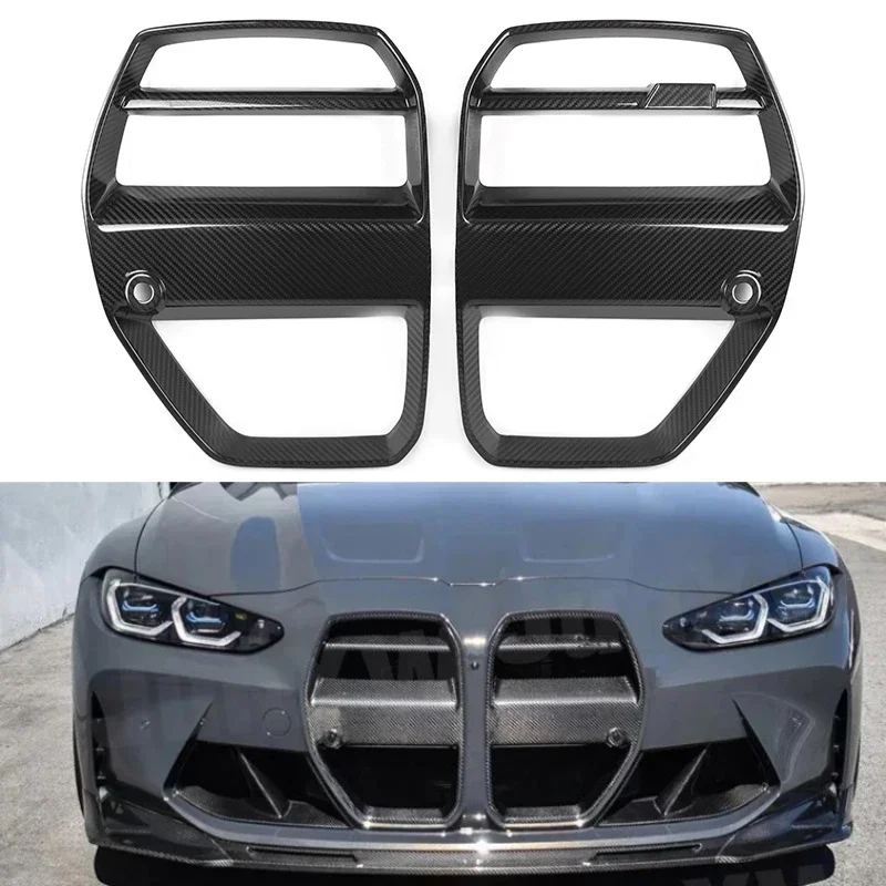 

Car Accessories For BMW Dry Carbon Fiber Front Bumper Grille G80 M3 4 Series G82 G83 M4 2021+ V Style Automotive Spoiler