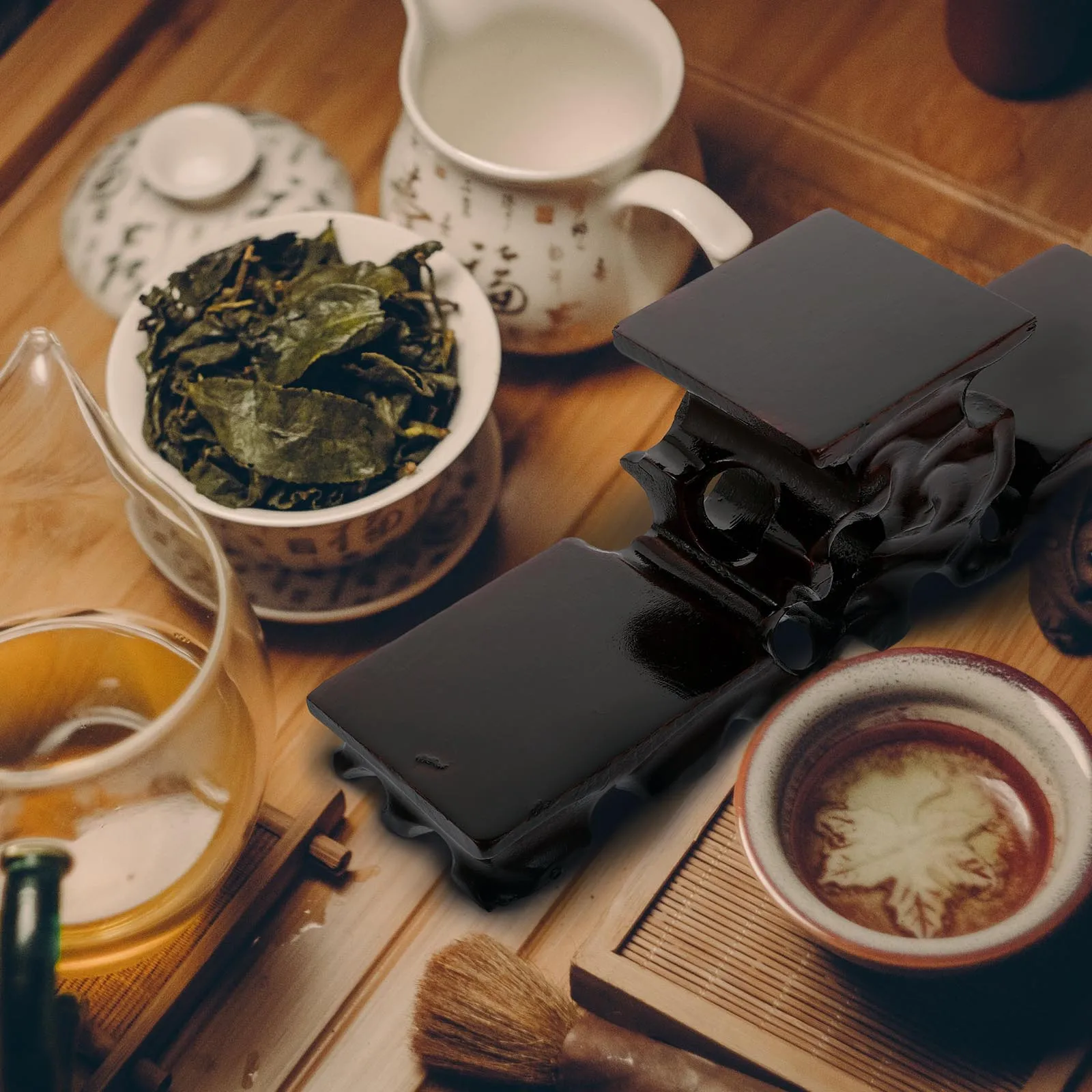 

Floor St Tea Pot Cup Jade Display Base Wood Craft Storage Bracket Decorative St Versatile Fits RoomDecoration Gift