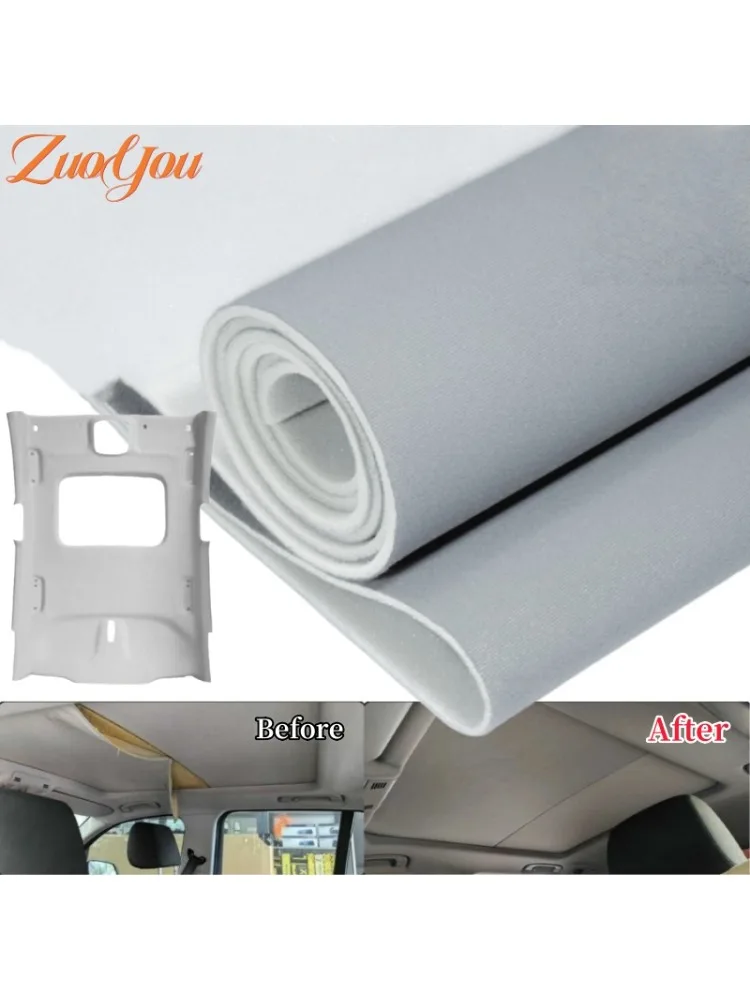 Auto Headliner Fluwelen Stof met Schuimsteun Dikker voor Auto Vervanging/Reparatie/DIY Thuis Micro-Suède Autodak Composiet with3MM - afbeelding 2