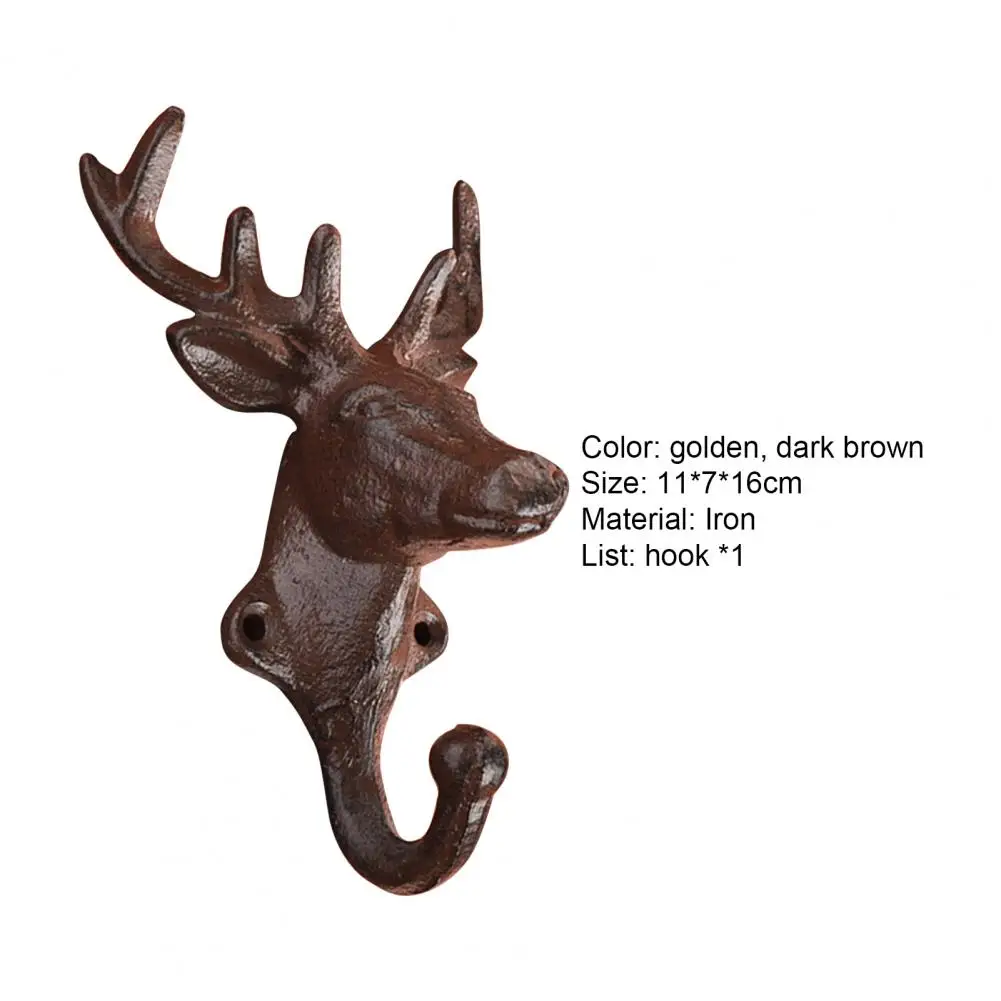 Nordic Vintage Style Deer Head Animal Hanging Coat Hook Wall Hook for Living Room Home Storage Decoration Key Clothes Hanger