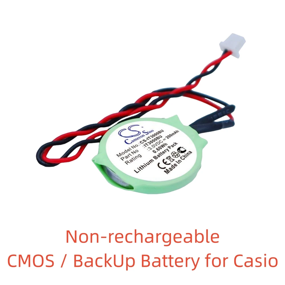 Non-rechargeable Lithium Battery for Casio CMOS / BackUp.3.0V,200mAh,IT3000 IT3100 IT3000m53e