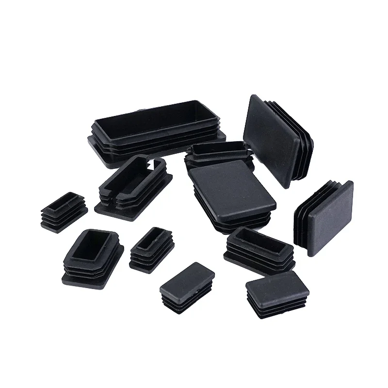 검정색 사각형 플라스틱 블랭킹 엔드 캡 파이프 플러그 가구 내부 플러그 커버 13x13mm ~ 200x200mm