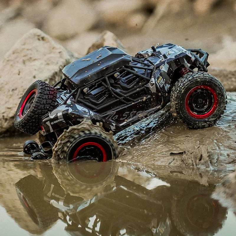 Coche eléctrico inteligente 4WD RC, 40 KM/H, luz LED destacada, absorción de impacto todoterreno, camión de Control remoto de alta velocidad, vehículo de juguete