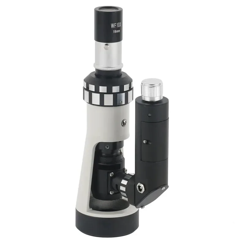 500X Handheld Metallurgic Microscope Portable Monocular Mini Microscope 10X 40X Plan Objective for Lab Metal Materials Testing