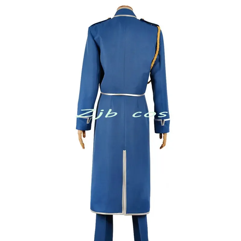 

ss23Roy Mustang Cosplay Anime Fullmetal Alchemist Costume Adult Halloween Military Uniform Coat Pants Trench Set