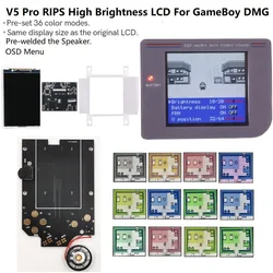 2024 GB DMG RIPS V5 Pro Menu OSD 36 kolorowych modeli z funkcją FRM Pełnowymiarowe podświetlenie IPS LCD do konsoli GameBoy DMG GB