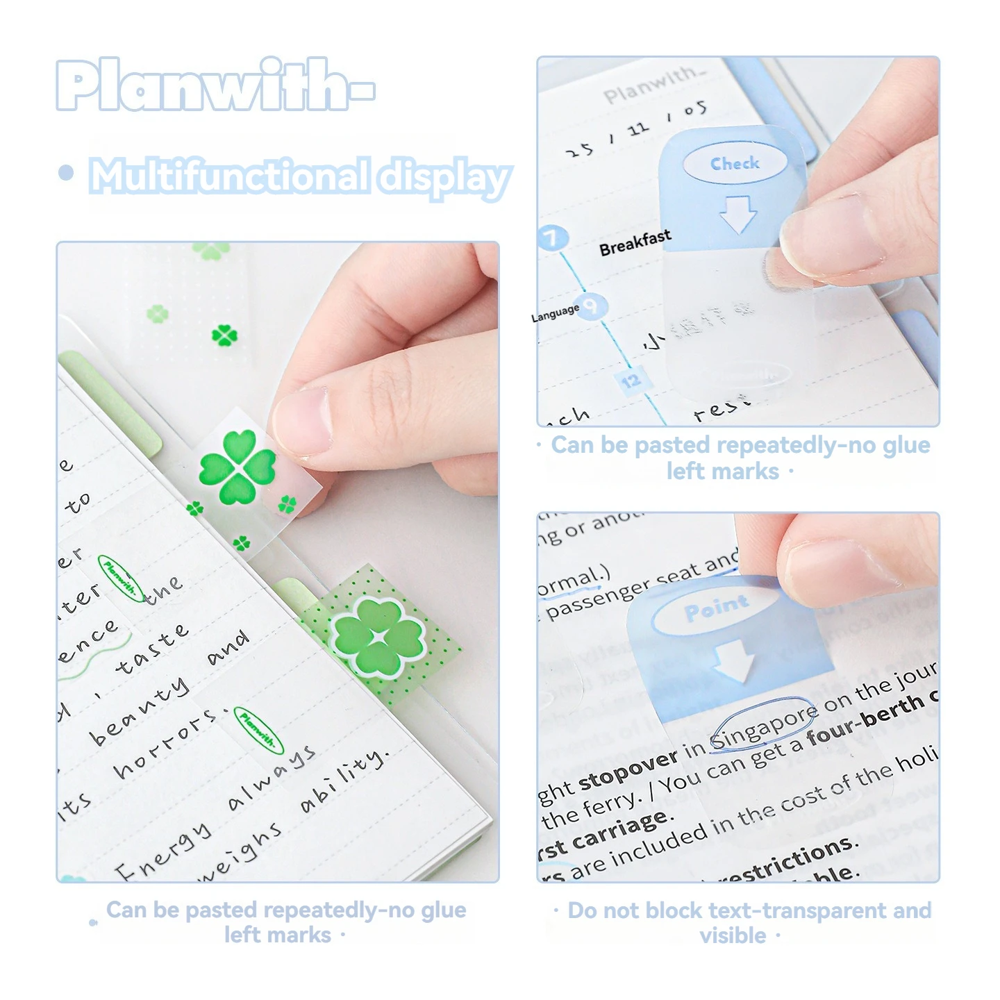 Picture 4: 1PC Triangle Index Sticker, Three in One Pull Pull Pull Pull, Guide Sticker, Student Learning Label Sticker, Note Paging Sticker