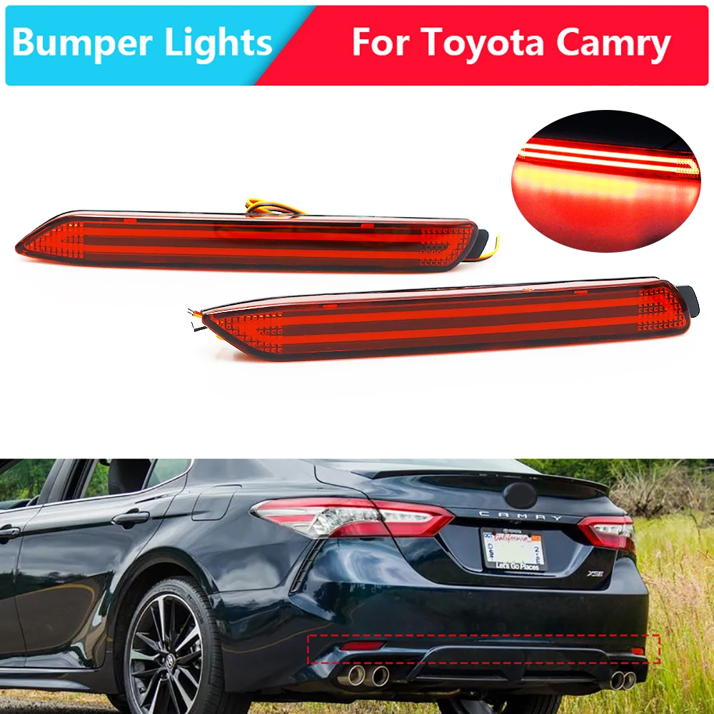 1Pair Car Rear Bumper Reflector Tail Brake Light Driving Lights For Toyota Avalon 2013-2016 Sienna Verso Venza Vellfire Innova