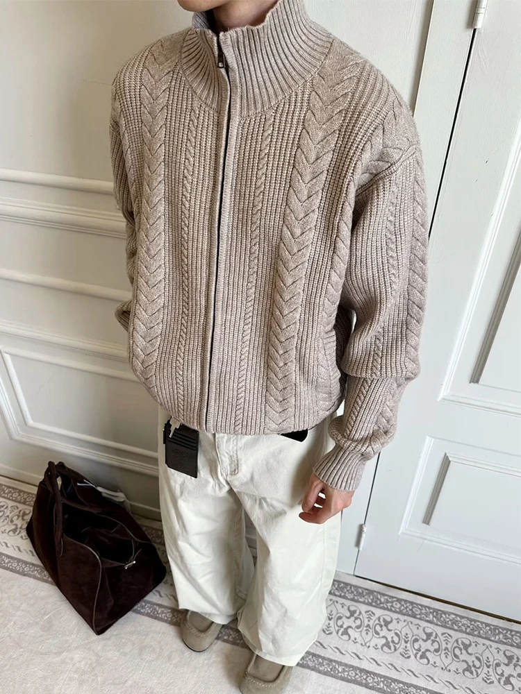 العصرية رجل سليم صالح سترة سترة معطف الخريف الشتاء ملابس خارجية أنيقة للرجال اليومية عادية سستة الياقة المدورة متماسكة بالأزرار #5