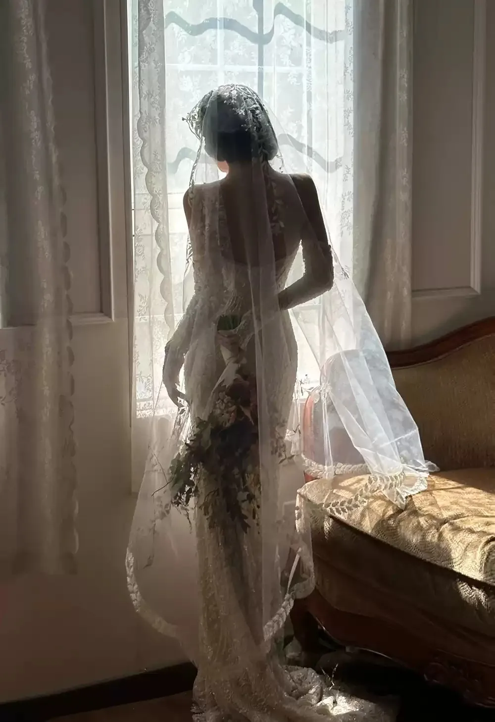 Veli da sposa fata Veli da sposa lunghi Veli da sposa con bordo applique ricamato avorio 1,5 * 1,5 1,5 * 2 1,5 * 3 m