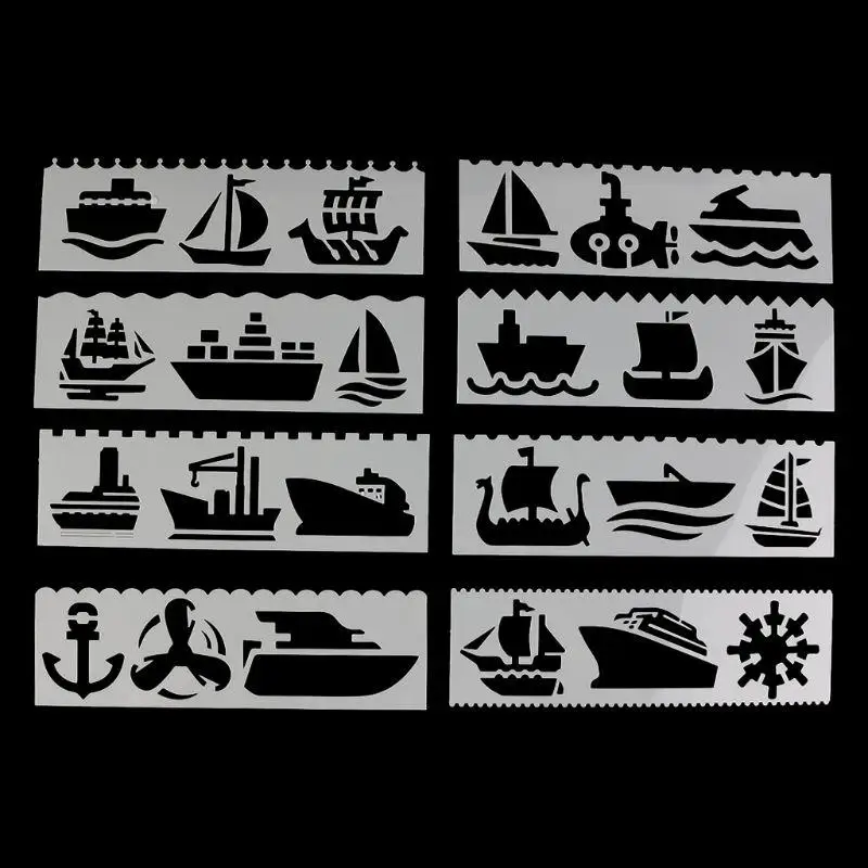 

8Pcs/set Kids Plastic Drawing Template Rulers Stencils DIY Painting DIY Making S