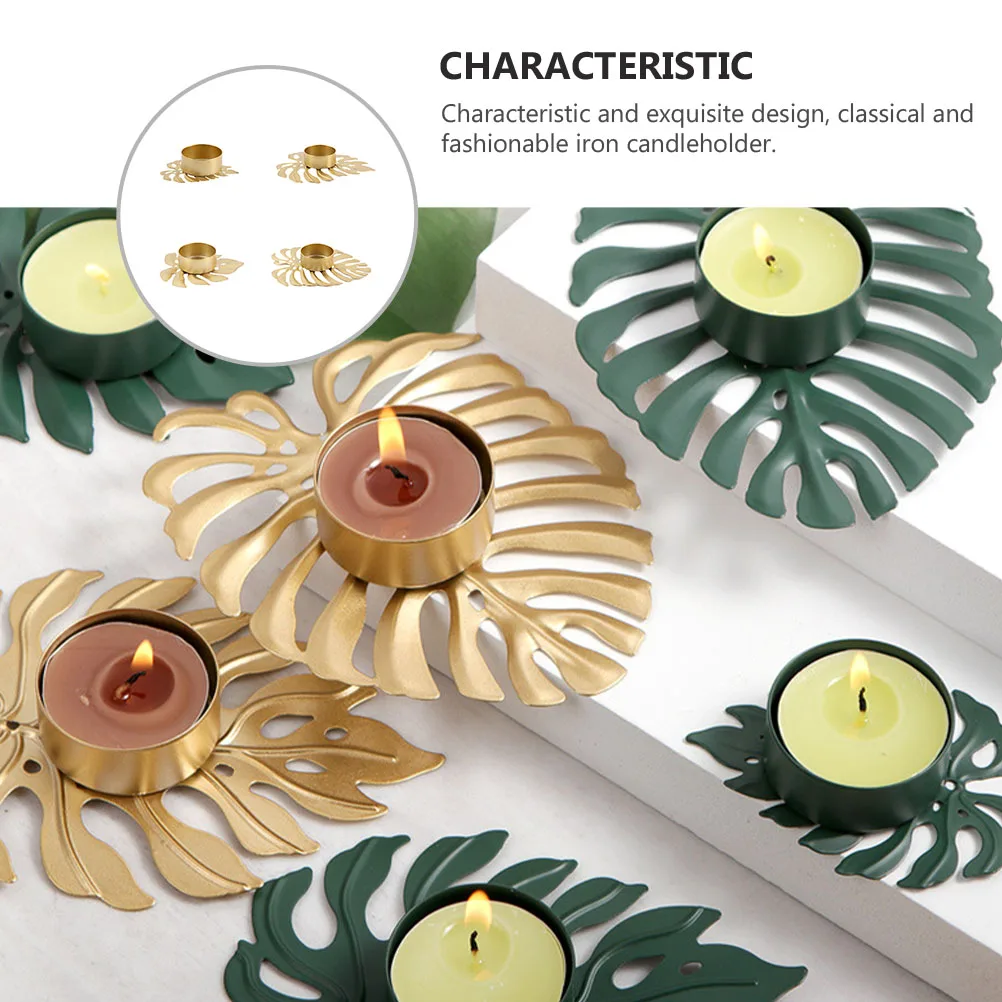 

4pcs Holder Golden Desktop Ornament Home Wedding Banquet Decor Creative Stand Unique Tabletop