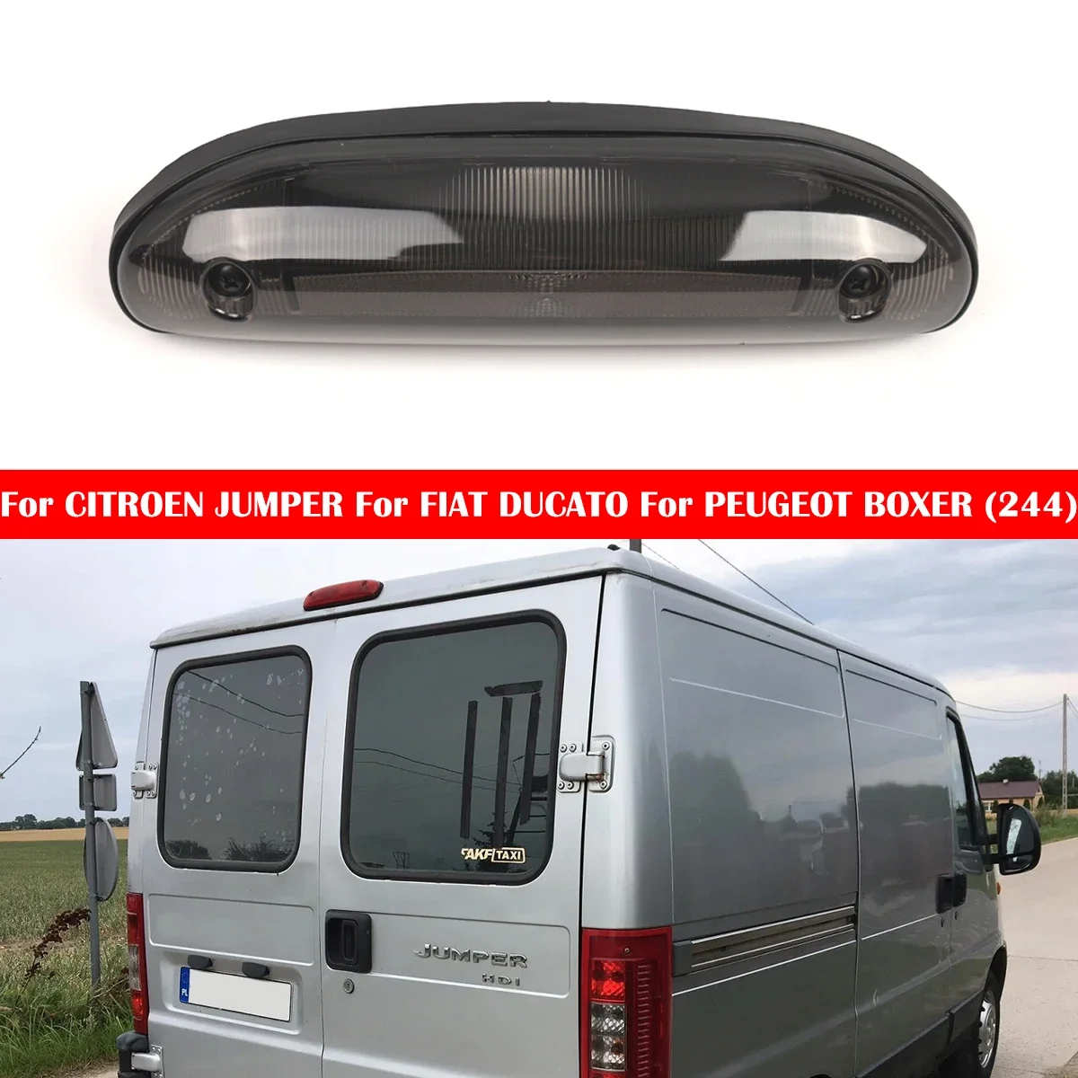 For FIAT DUCATO For PEUGEOT BOXER 244 Smoked Black 3rd Rear Tail Brake Light 735318908 Stop Lamp 1304039070 For CITROEN JUMPER