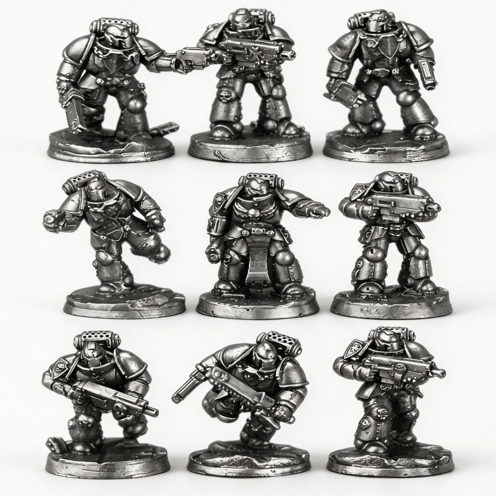Solid White Copper Space Marine Miniature Base Sci Fi Warrior Figurine Unpainted Metal Hobby Collectible
