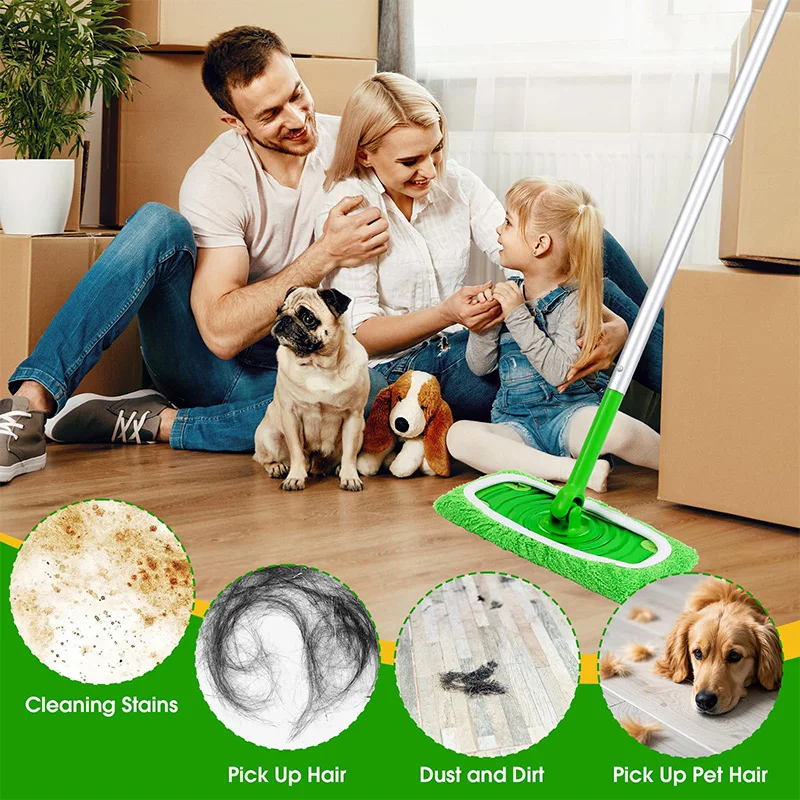 Elastic Microfiber Mop Replacement Pads Washable Reusable Flat Mop Cloth Wet Dry Floor Cleaning Refill for Hardwood Tile Spray M view 6