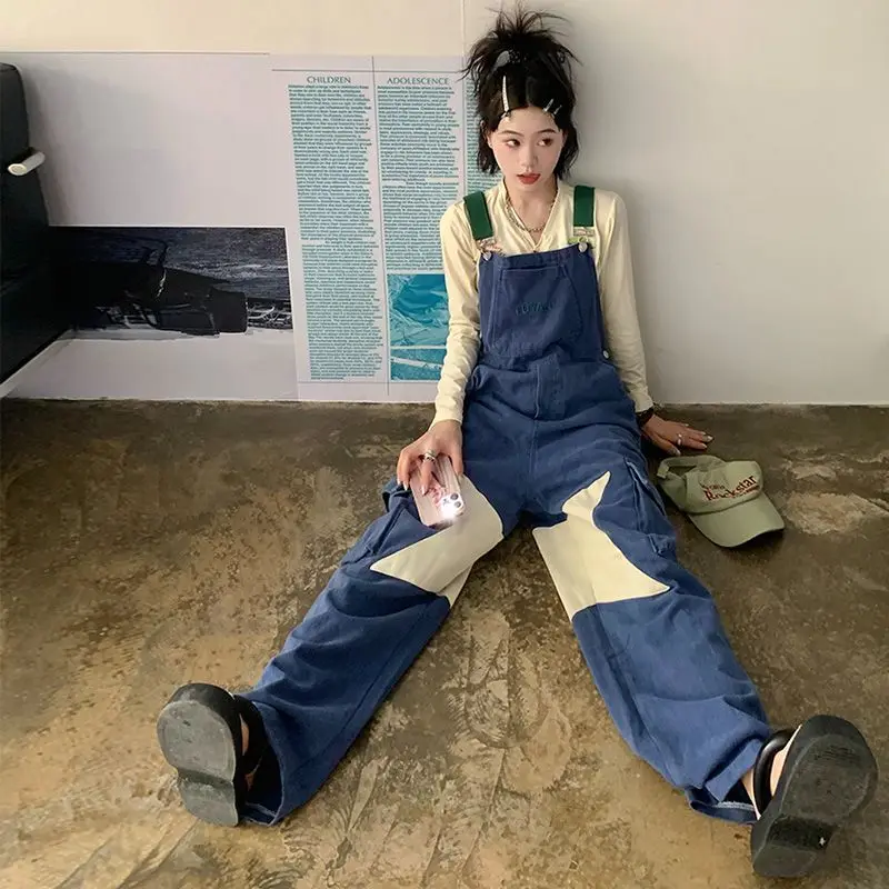 

Джинсовый комбинезон Sli Star Design для женщин: весенне-осенний, с высокой талией, длинные брюки, стройнящий эффект, большие размеры, модный, антивозрастной эффект