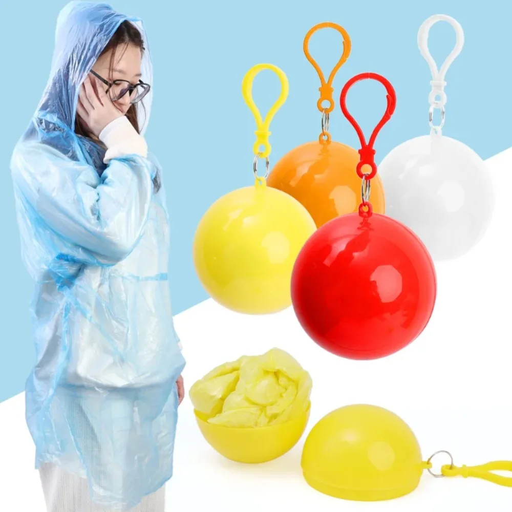 Fashion Key Ring Ball Disposable Raincoat Travel Portable Raincoat Ball 90X120cm Poncho Unisex